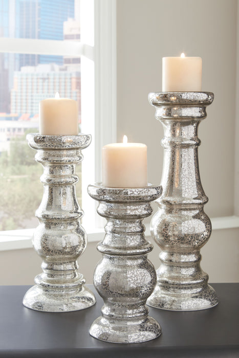 Rosario - Silver Finish - Candle Holder Set (Set of 3) Sacramento Furniture Store Furniture store in Sacramento