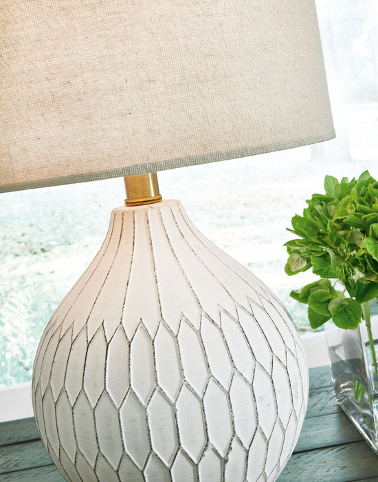 Wardmont - White - Ceramic Table Lamp Sacramento Furniture Store Furniture store in Sacramento