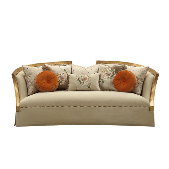 Daesha - Sofa - Tan Flannel & Antique Gold Sacramento Furniture Store Furniture store in Sacramento