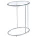 Kyle - Oval Snack Table - Chrome And Clear Sacramento Furniture Store Furniture store in Sacramento