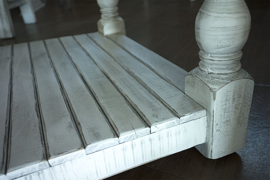 Stone - Sofa Table - Antiqued Ivory / Weathered Gray