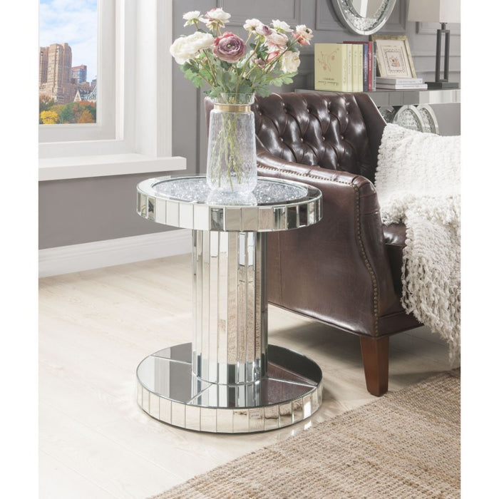 Ornat - End Table - Mirrored & Faux Stones Sacramento Furniture Store Furniture store in Sacramento