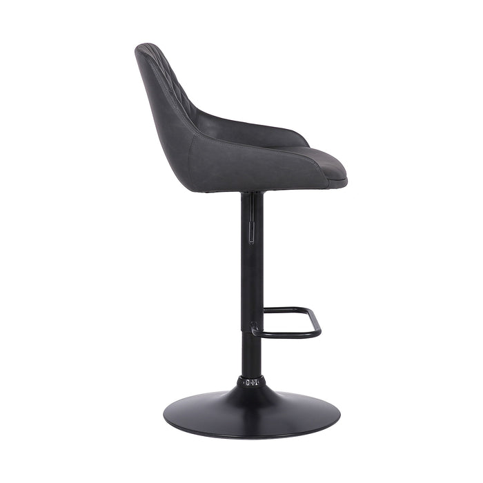 Anibal - Adjustable Height Swivel Bar Stool - Gray / Black