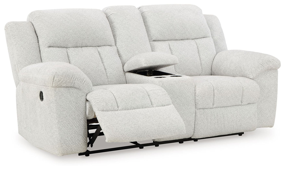 Frohn - Snow - Dbl Reclining Loveseat With Console