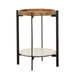 Adhvik - Round Accent Table With Marble Shelf - Natural And Black Sacramento Furniture Store Furniture store in Sacramento