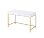 Ottey - Vanity Desk - White High Gloss & Gold Finish Sacramento Furniture Store Furniture store in Sacramento