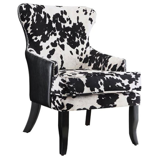 Trea - Cowhide Print Accent Chair - Black And White Sacramento Furniture Store Furniture store in Sacramento