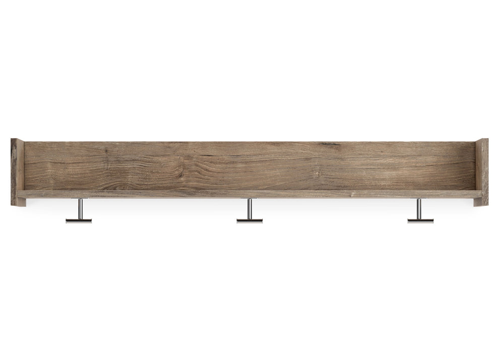 Oliah - Natural - Wall Mounted Coat Rack W/shelf Sacramento Furniture Store Furniture store in Sacramento