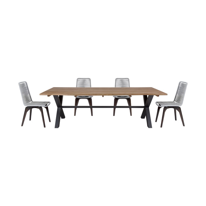 Glendora Island - Outdoor Patio Live Edge Dining Set