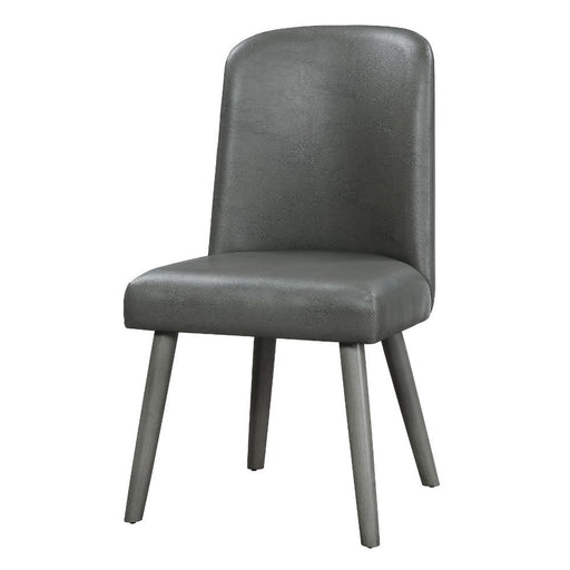 Waylon - Side Chair (Set of 2) - Gray PU & Gray Oak Sacramento Furniture Store Furniture store in Sacramento
