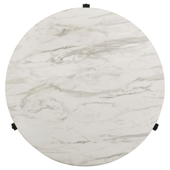 Tandi - Round Coffee Table Faux Marble - White And Black Sacramento Furniture Store Furniture store in Sacramento