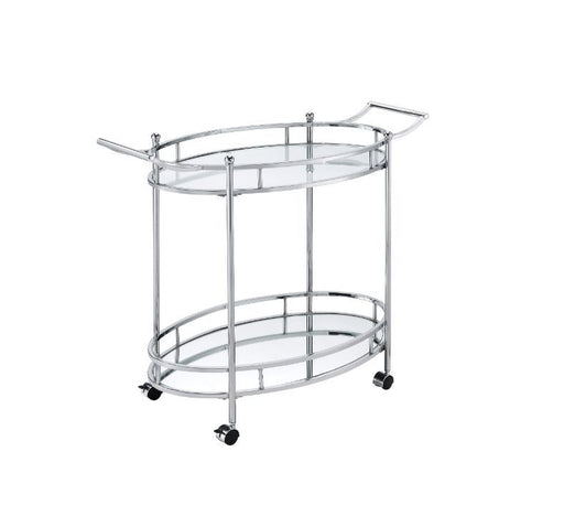 Jinx - Serving Cart - Clear Glass & Chrome Finish Sacramento Furniture Store Furniture store in Sacramento