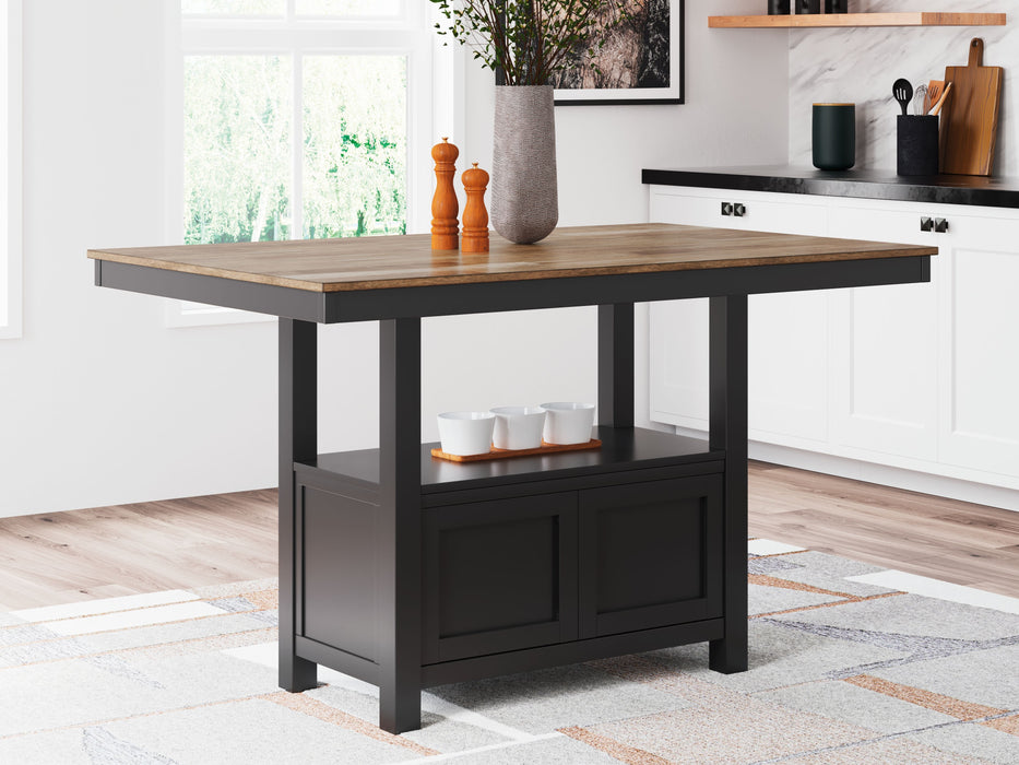 Wildenauer - Brown / Black - Rectangular Dining Room Counter Table