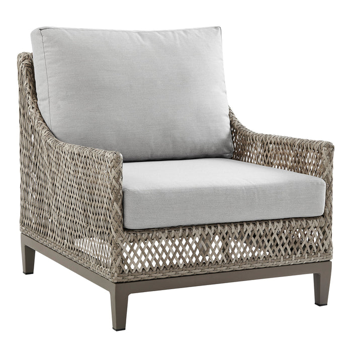 Grenada - 4 Piece Outdoor Wicker Conversation Set - Gray