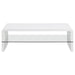 Airell - Rectangular Coffee Table With Glass Shelf - White High Gloss Sacramento Furniture Store Furniture store in Sacramento