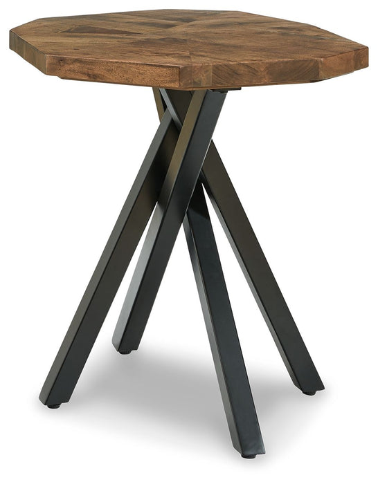 Haileeton - Brown / Black - Round End Table Sacramento Furniture Store Furniture store in Sacramento