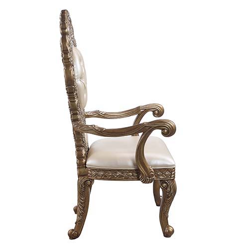 Constantine - Dining Chair (Set of 2) - PU, Brown & Gold Finish Sacramento Furniture Store Furniture store in Sacramento