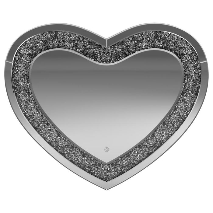 Aiko - Heart Shape Wall Mirror - Silver Sacramento Furniture Store Furniture store in Sacramento