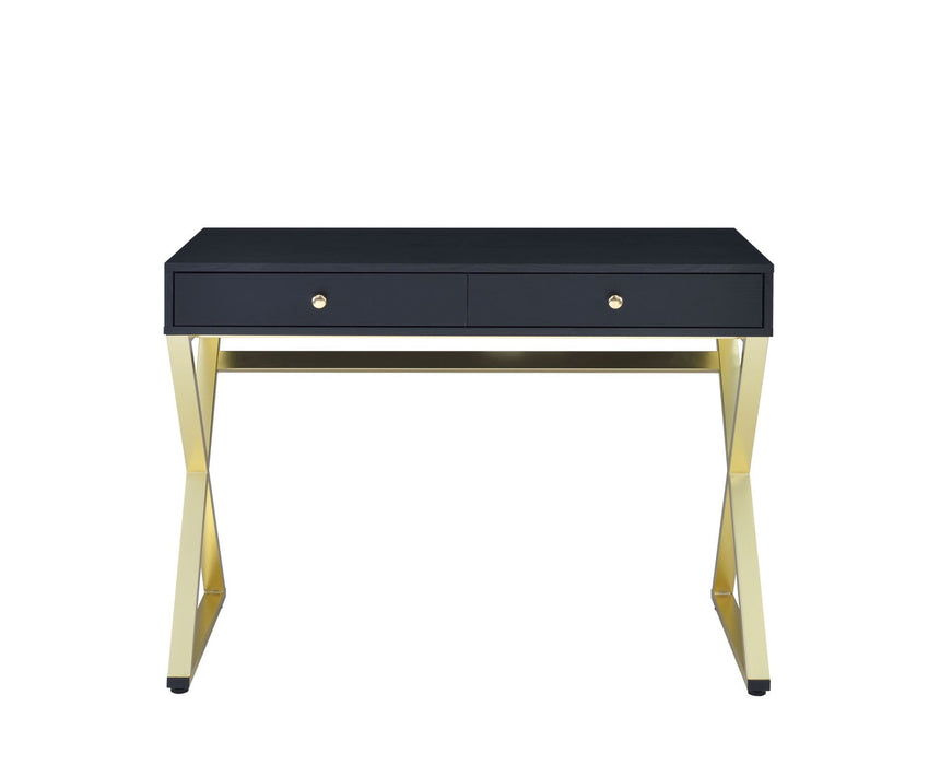 Coleen - Vanity Desk - Black & Brass Finish - 31" Sacramento Furniture Store Furniture store in Sacramento