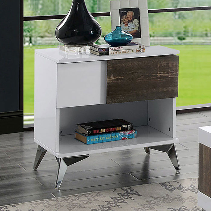 Corinne - End Table - White / Distressed Dark Oak Sacramento Furniture Store Furniture store in Sacramento