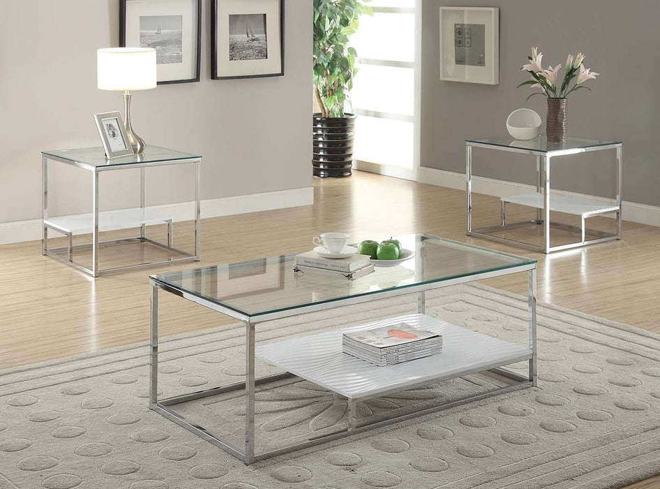 Ruben - End Table - Chrome & Clear Glass Sacramento Furniture Store Furniture store in Sacramento