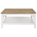 Maisy - Square Wooden Coffee Table With Shelf - Brown And White Sacramento Furniture Store Furniture store in Sacramento