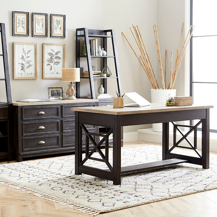 Heatherbrook - 2 Piece Home Office Desk Set - Black