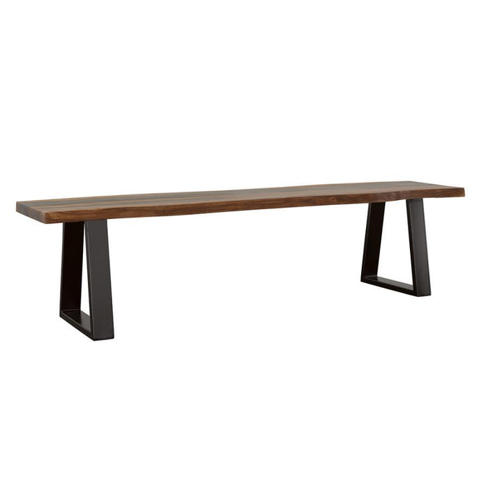 Ditman - Live Edge Dining Bench - Gray Sheesham And Black Sacramento Furniture Store Furniture store in Sacramento