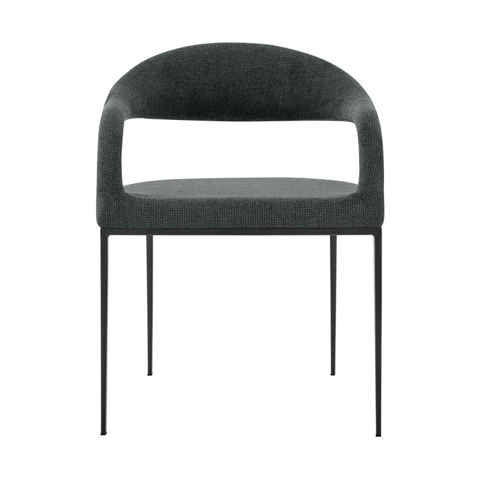 Morgan - Upholstered Dining Chair (Set of 2) - Matte Black Legs