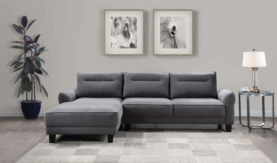 Caspian - Upholstered Curved Arm Chaise Sectional Sofa