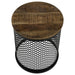 Aurora - Round Accent Table With Drum Base - Natural And Black Sacramento Furniture Store Furniture store in Sacramento