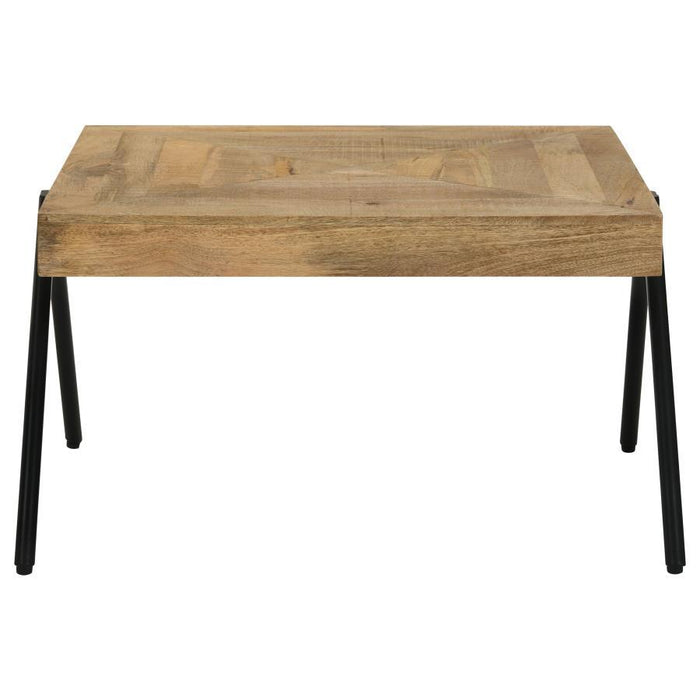 Avery - Rectangular Coffee Table With Metal Legs - Natural And Black Sacramento Furniture Store Furniture store in Sacramento