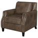 Leaton - Upholstered Recessed Arm Chair - Brown Sugar Sacramento Furniture Store Furniture store in Sacramento