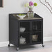 Arlette - Wine Cabinet With Wire Mesh Doors - Gray Wash And Sandy Black Sacramento Furniture Store Furniture store in Sacramento