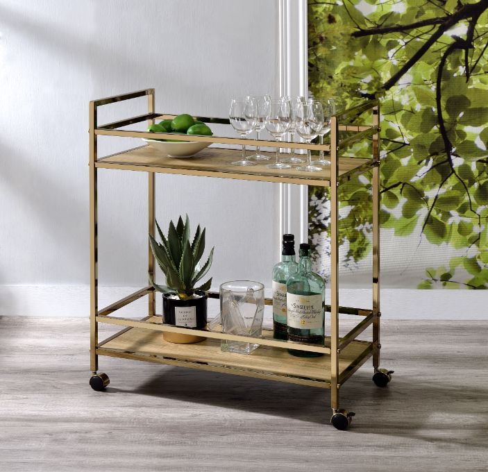 Barb - Serving Cart - Natural & Champagne Finish Sacramento Furniture Store Furniture store in Sacramento