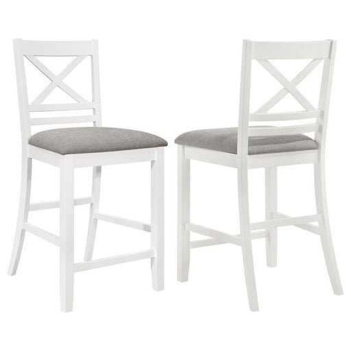 Hollis - X-Back Counter Height Dining Chair (Set of 2) - White And Light Gray Sacramento Furniture Store Furniture store in Sacramento