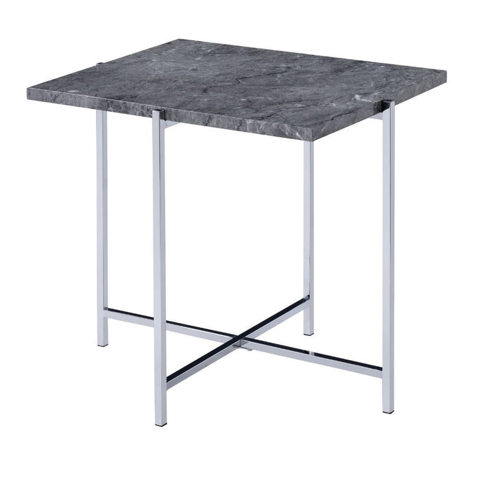 Adelae - End Table - Faux Marble & Chrome Sacramento Furniture Store Furniture store in Sacramento