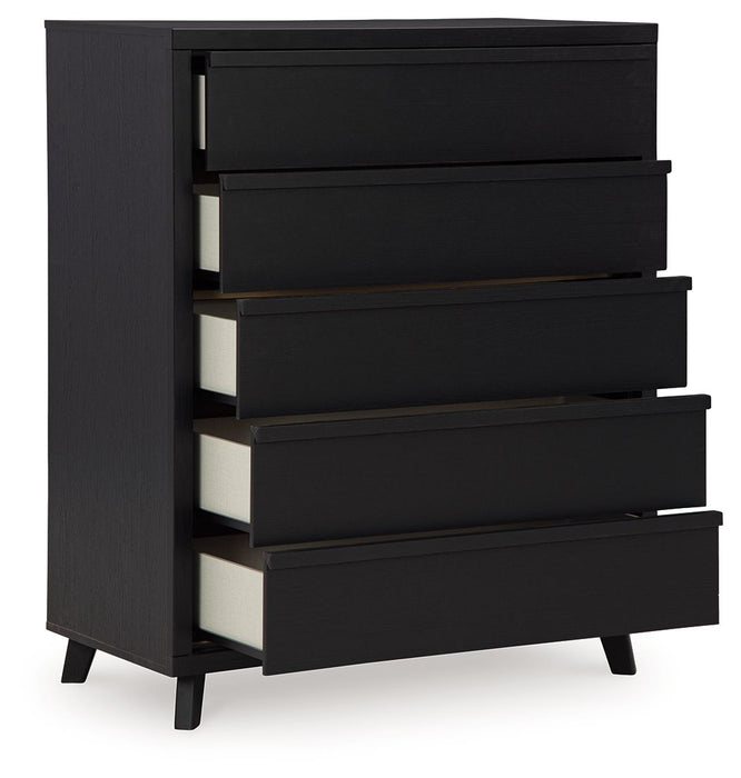 Danziar - Black - Five Drawer Wide Chest Sacramento Furniture Store Furniture store in Sacramento