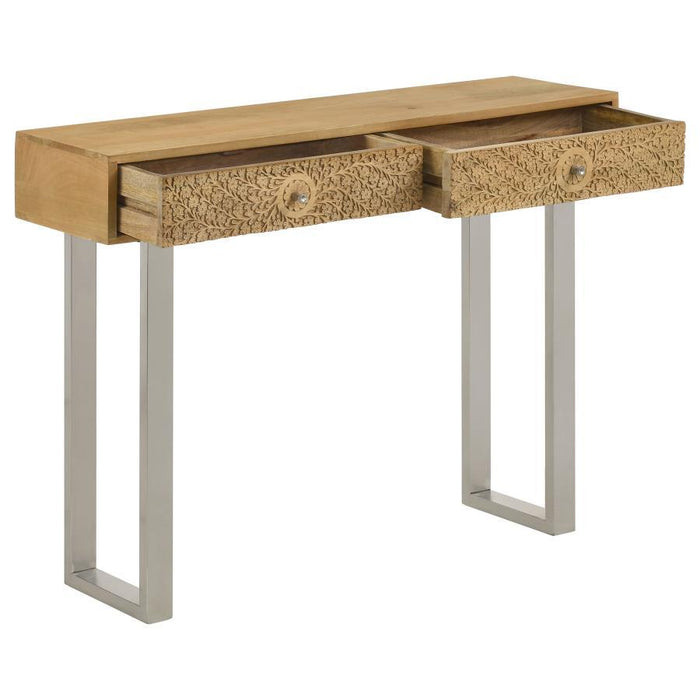 Draco - Console Table With Hand Carved Drawers - Natural Sacramento Furniture Store Furniture store in Sacramento