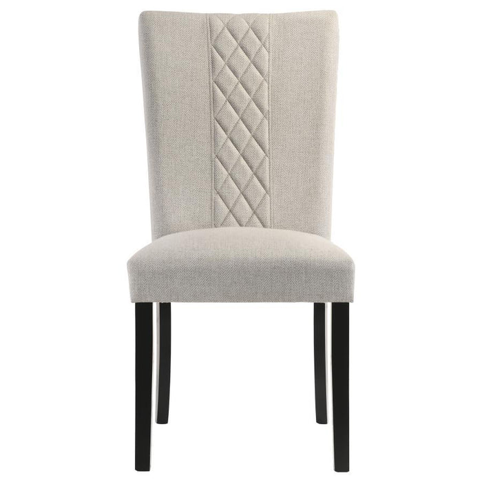 Malia - Upholstered Solid Back Dining Side Chair (Set of 2) - Beige And Black Sacramento Furniture Store Furniture store in Sacramento