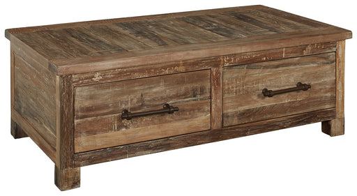 Randale - Distressed Brown - Cocktail Table With Storage Sacramento Furniture Store Furniture store in Sacramento