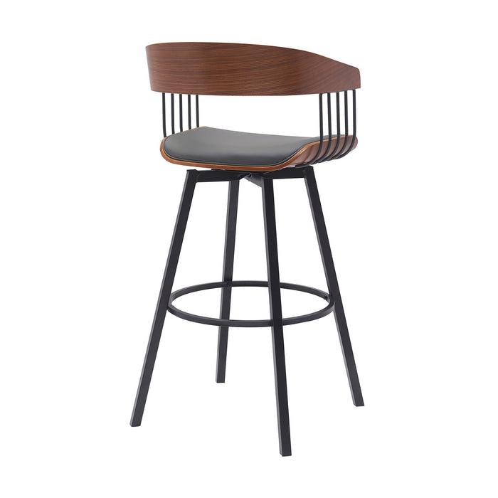 Athena - Swivel Walnut Metal Stool