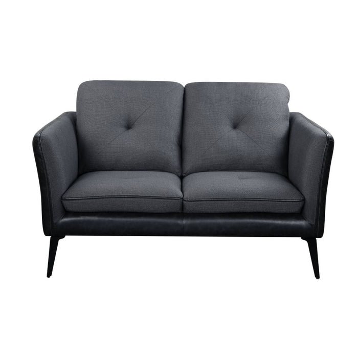 Harun - Loveseat - Gray Fabric & PU Sacramento Furniture Store Furniture store in Sacramento