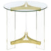 Janessa - Round Glass Top End Table With Acrylic Legs - Clear And Matte Brass Sacramento Furniture Store Furniture store in Sacramento