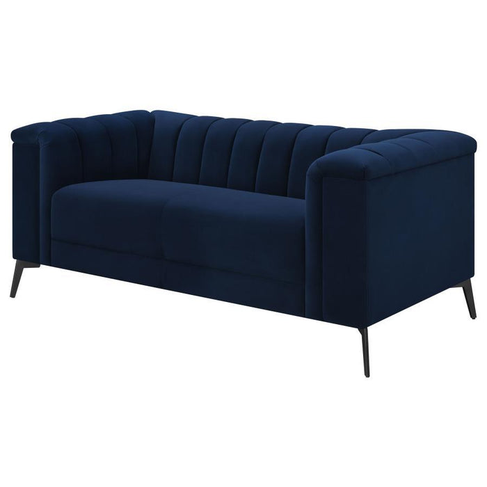 Chalet - Tuxedo Arm Loveseat - Blue Sacramento Furniture Store Furniture store in Sacramento