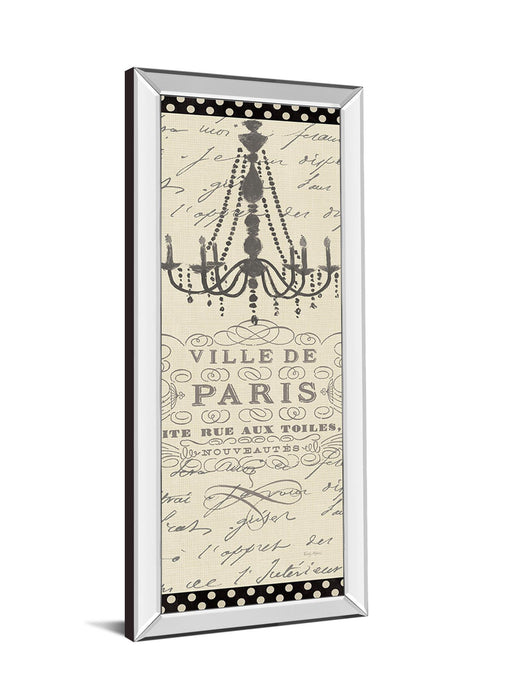 French Couture Panel I By Emily Adams - Mirrored Frame Wall Art - Beige