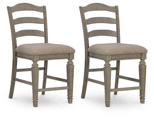 Lodenbay - Antique Gray - Upholstered Barstool (Set of 2) Sacramento Furniture Store Furniture store in Sacramento