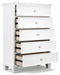 Fortman - White - Five Drawer Chest Sacramento Furniture Store Furniture store in Sacramento