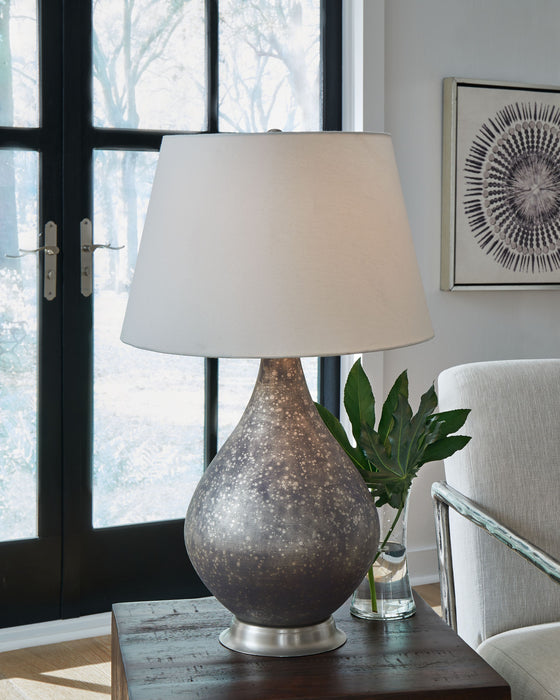 Bluacy - Antique Gray - Glass Table Lamp Sacramento Furniture Store Furniture store in Sacramento