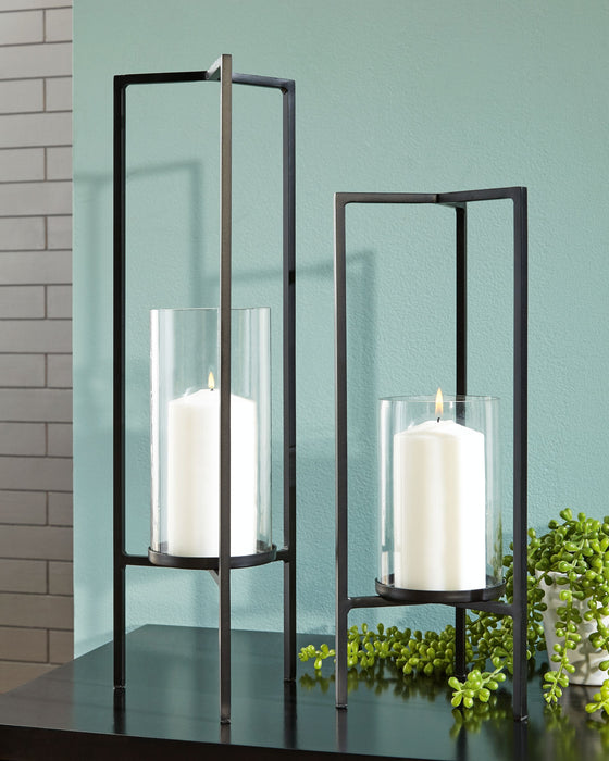 Ginette - Black - Candle Holder Set (Set of 2) Sacramento Furniture Store Furniture store in Sacramento